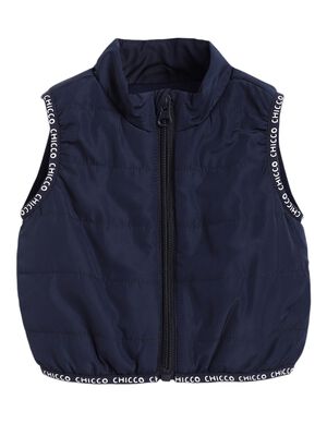 Boys Medium Blue Solid Padded Vest